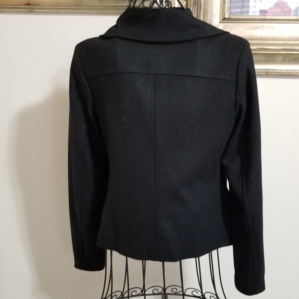 Black Rivet Wool Blend Motorcycle Jacket. Size: XS. - Picture 2 of 7